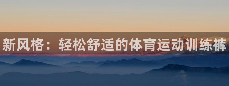 新风格：轻松舒适的体育运动训练裤